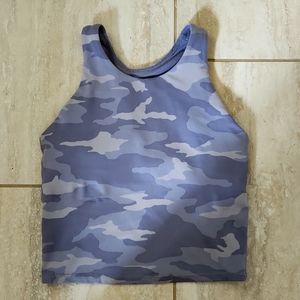 Athleta Girl racer back top purple camo size 12. (A long distance bra)